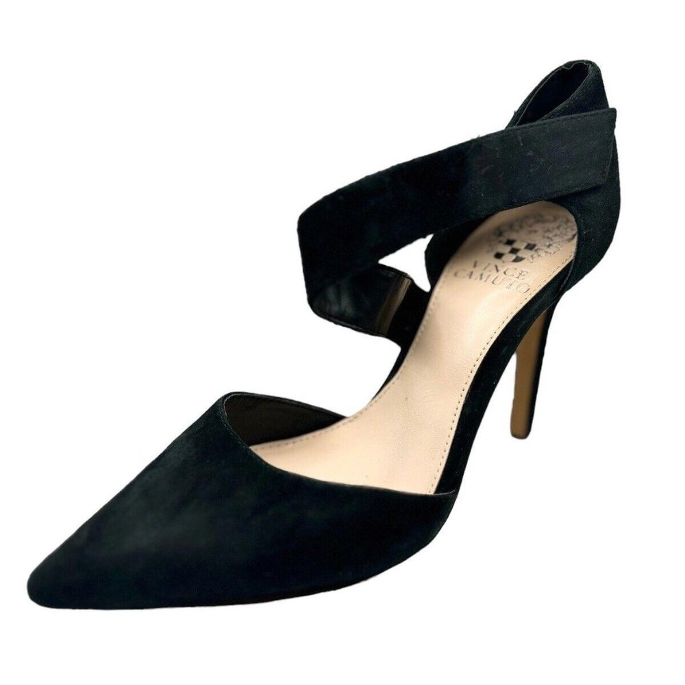 Vince Camino Black Suede D'Orsay Pumps High Heels Size 6 M
